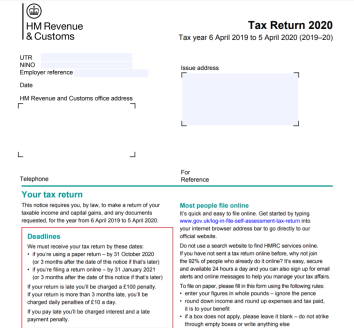 Image of 2019-2020 Self Assessment Tax Return